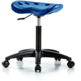 Interion® Polyurethane Tractor Stool - Blue w/ Black Base 85434B23