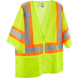 GoVets™ Class 3 Hi-Vis Safety Vest 4 Pockets Two-Tone Mesh Lime L/XL 640LL641