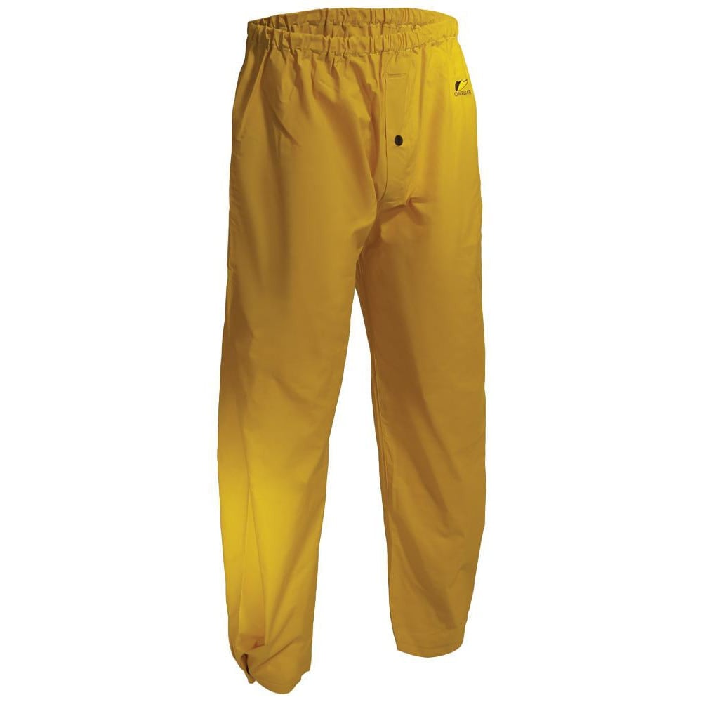 Rain & Chemical Wear, Garment Style: Bib Overalls , Protection Type: Water , Size: Small , Color: Yellow , Material: Polyester, PVC  MPN:76554-S