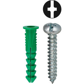 L.H.Dottie® Ribbed Conical Anchor Kit w/ Combo Pan Head Screw #12 Tuff Pack 101 Pieces 3AKTP