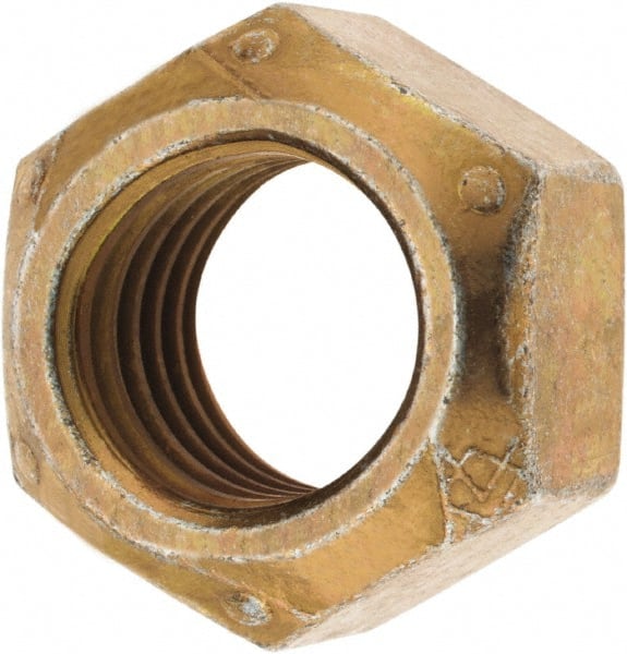 Hex Lock Nut: Distorted Thread, 1-14, Grade C Steel, Zinc Yellow with Wax Finish MPN:KP66150ZY