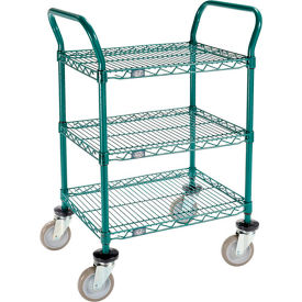 Nexel® Utility Cart 3 Shelf Poly-Green® 24