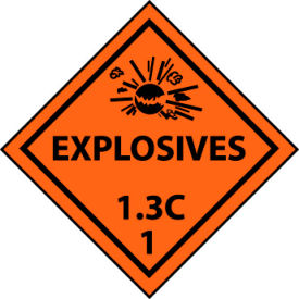 NMC™ Dot Explosives 1.3C 1 Placard Sign Pressure Sensitive Vinyl DL92P