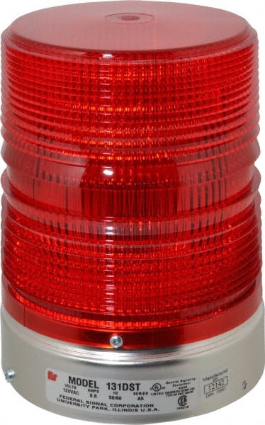 Double Flash Strobe Light: Red, Pipe Mount, 120VAC MPN:131DST-120R