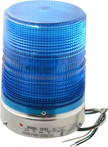 Single Flash Strobe Light: Blue, Pipe Mount, 120VAC MPN:131ST-120B