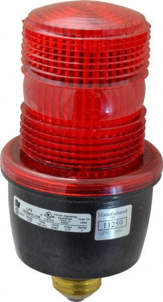 Low Profile Mini Strobe Light: Red, Screw Mount, 120VAC MPN:LP3E-120R