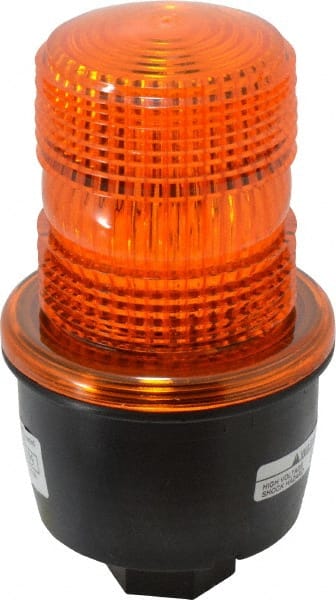 Low Profile Mini Strobe Light: Amber, Pipe Mount, 12 to 48VDC MPN:LP3P-012-048A