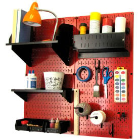 Wall Control Pegboard Hobby Craft Organizer Storage Kit Red/Black 32