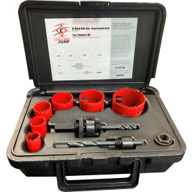 Cle-Line Series FGHK Plumber's M42 Bi-Metal Hole Saw Kit 9PC 3/4 7/8 1-1/8 1-1/2 1-3/4 2-1/4 C43160