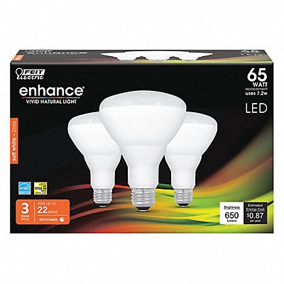 LED Bulb 650 lm 7.2W 120VAC 5 L PK3 MPN:BR30DM/927CA/3