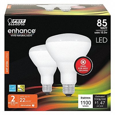 LED Bulb 1100 lm 12.2W 120VAC 5 L PK2 MPN:BR30DMHO/927CA/2