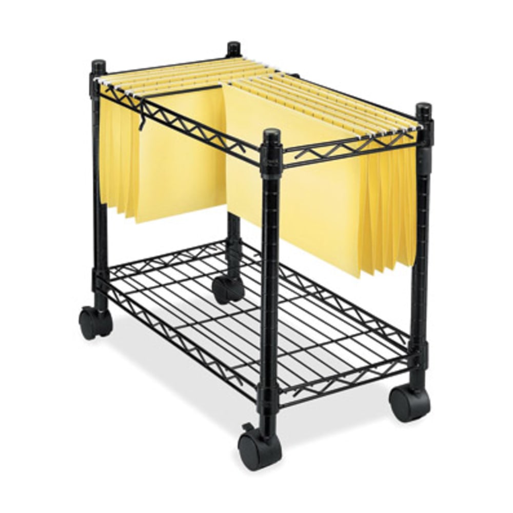 Fellowes High-Capacity Rolling File Cart - 4 Casters - Metal, Steel - 24in Width x 14in Depth x 20.5in Height - Black MPN:45081