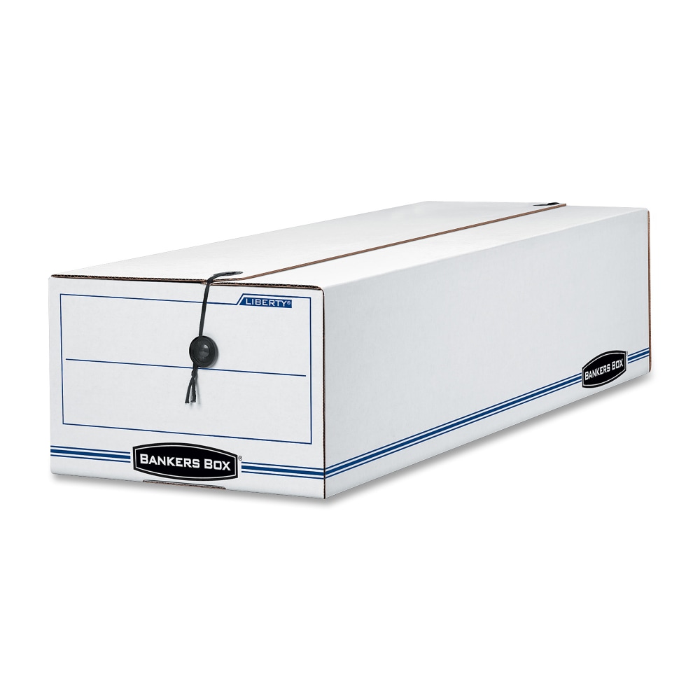 Bankers Box Liberty Corrugated Storage Boxes, 6 1/4in x 9 3/4in x 23 3/4in, White/Blue, Case Of 12 MPN:22