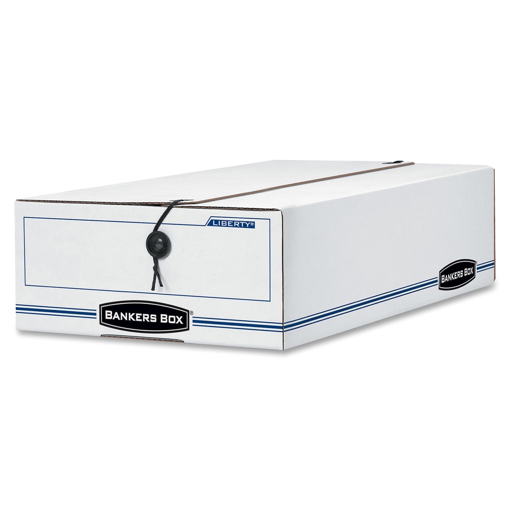 Bankers Box Liberty Corrugated Storage Boxes, 4 1/4in x 9 1/4in x 15in, White/Blue, Case Of 12 MPN:00009