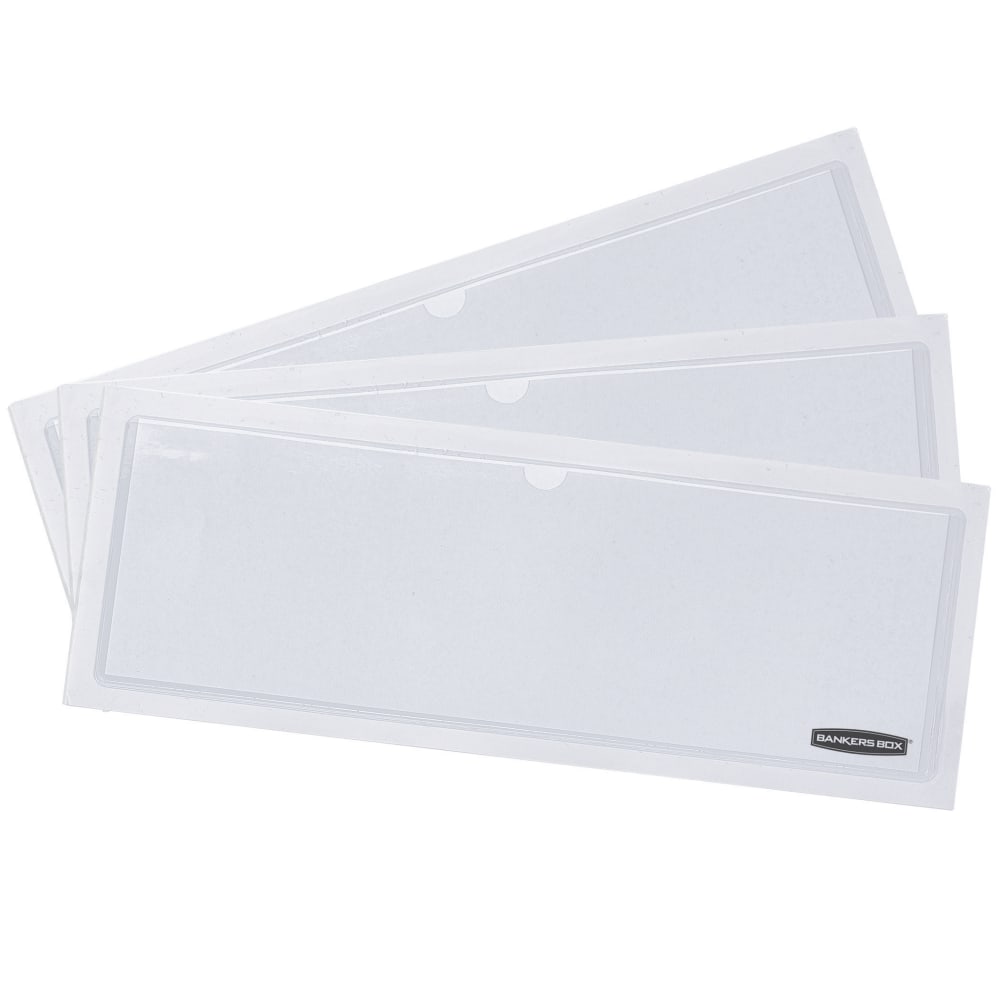 Bankers Box Label Pockets, 4in x 9in, Clear, Pack Of 48 (Min Order Qty 4) MPN:0034801