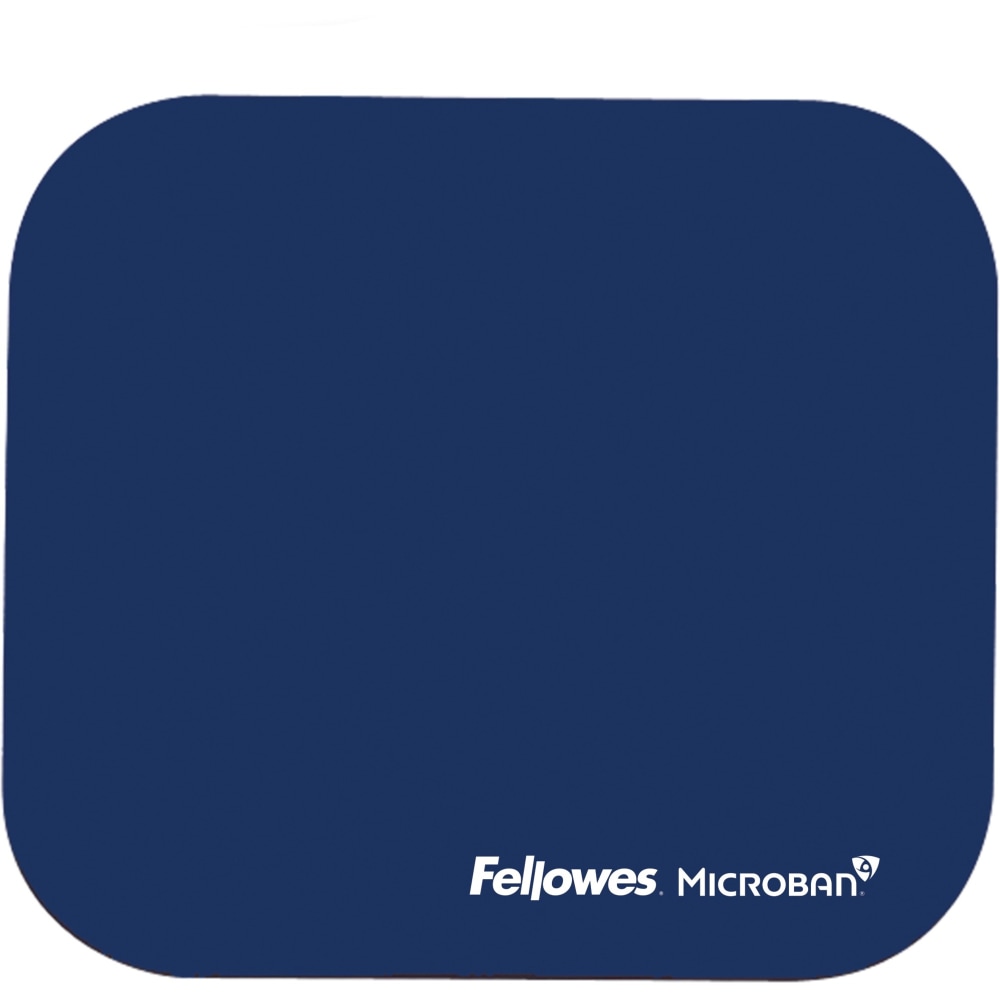 Fellowes Mouse Pad With Microban, 8in x 9in, Blue, 1 Each (Min Order Qty 8) MPN:5933801