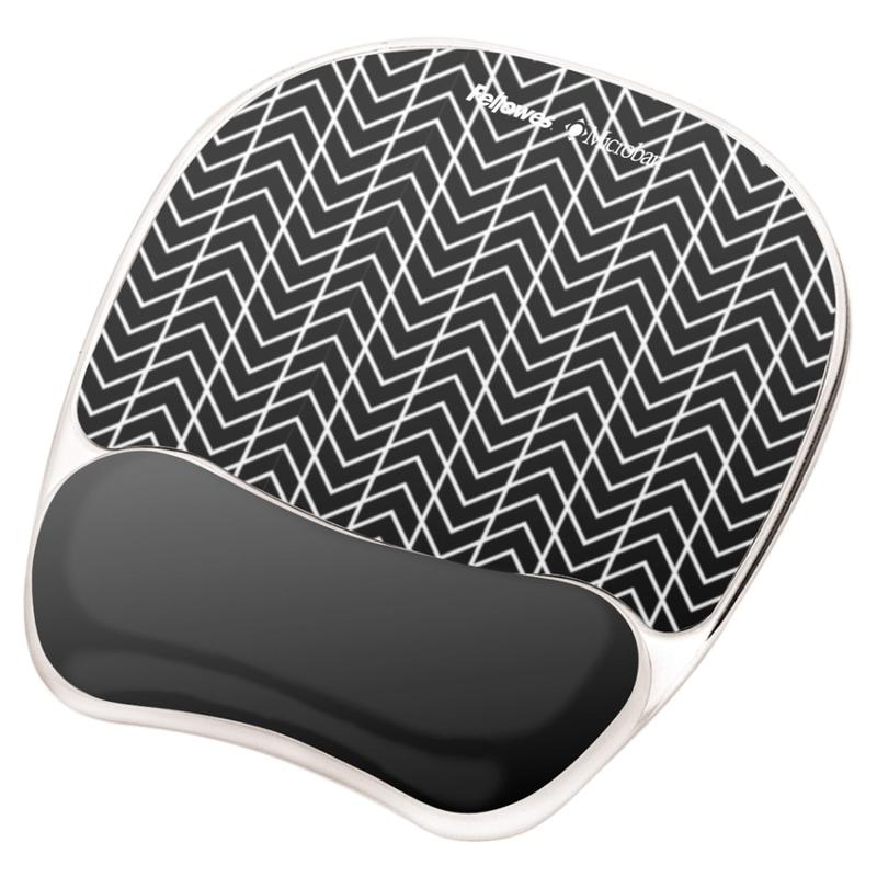 Fellowes Photo Gel Mouse Pad And Wrist Rest With Microban, Chevron Pattern (Min Order Qty 4) MPN:9549901