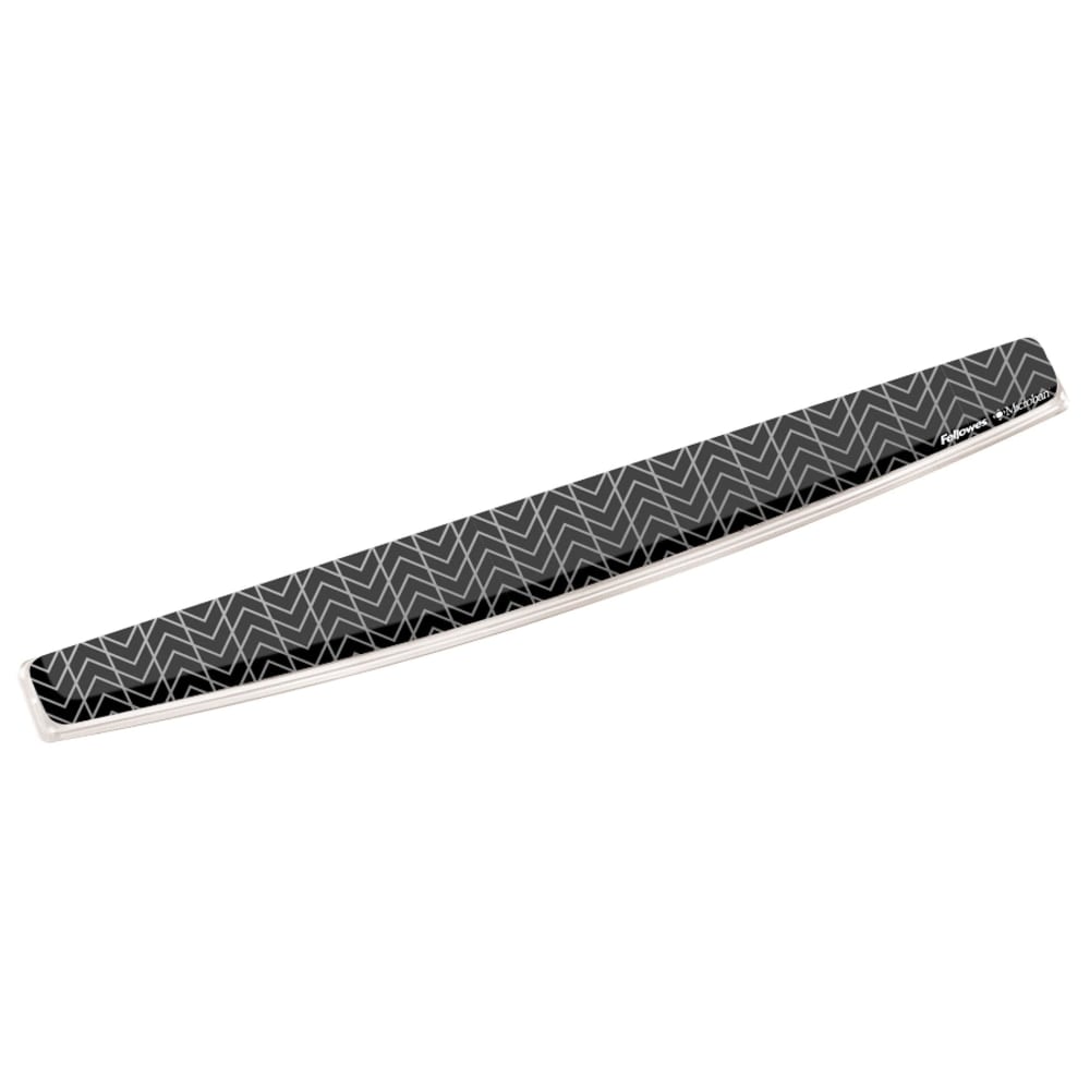 Fellowes Photo Gel Keyboard Wrist Rest With Microban,  .75in H x 18.56in W x 2.31in  D, Chevron Pattern, Black/White, 1 Each (Min Order Qty 4) MPN:9550001