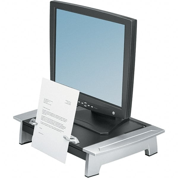 Fellowes. Monitor Riser Plus, 19 7/8 x 14 1/16 x 6 1/2, Black/Silver MPN:FEL8036601