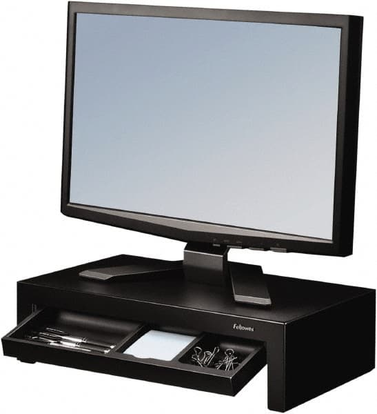 Adjustable Monitor Riser with Storage Tray, 16 x 9 3/8 x 6, Black Pearl MPN:FEL8038101