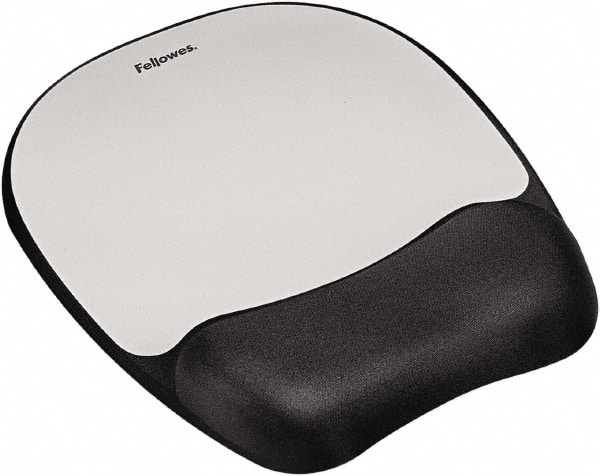 Memory Foam Mouse Pad Wrist Rest, 7 15/16 x 9 1/4, Black/Silver MPN:FEL9175801