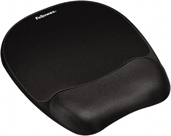 Mouse Pad w/Wrist Rest, Nonskid Back, 7 15/16 x 9 1/4, Black MPN:FEL9176501