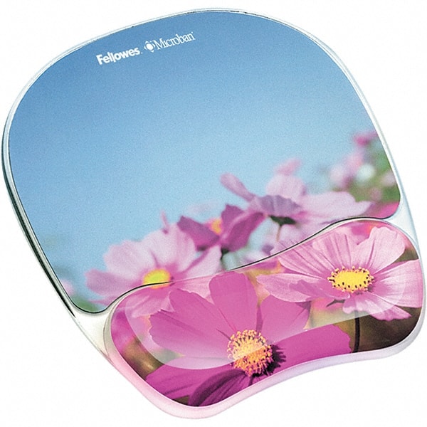 Fellowes. Gel Mouse Pad w/Wrist Rest, Photo, 9 1/4 x 7 1/3, Pink Flowers MPN:FEL9179001