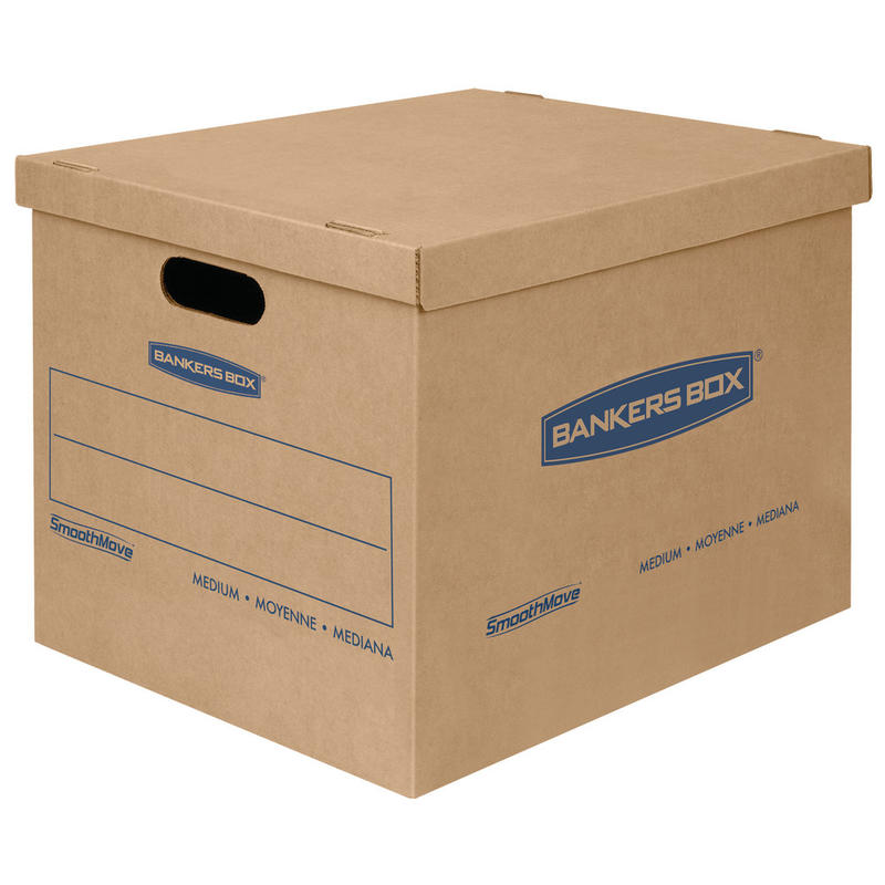 Bankers Box SmoothMove Classic Moving & Boxes With Lift-Off Lids, 14in x 15in x 18in, Kraft, Case Of 8 (Min Order Qty 2) MPN:7717201