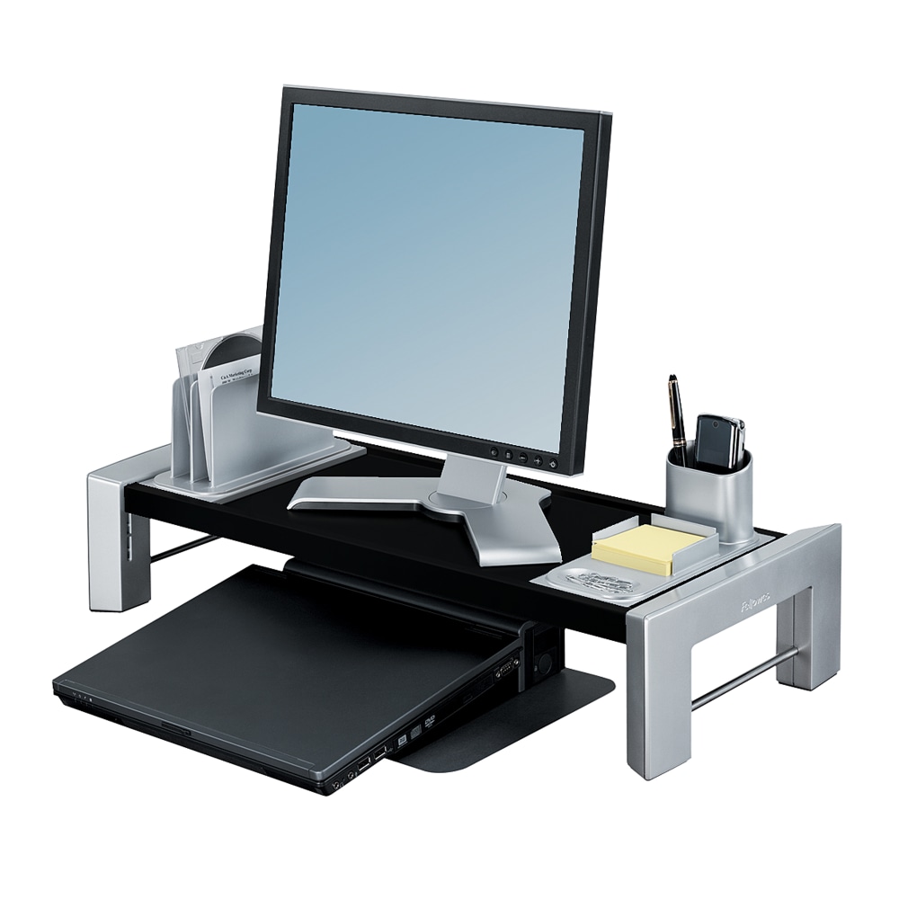 Fellowes Professional Series Flat Panel Workstation, Black/Silver MPN:8037401