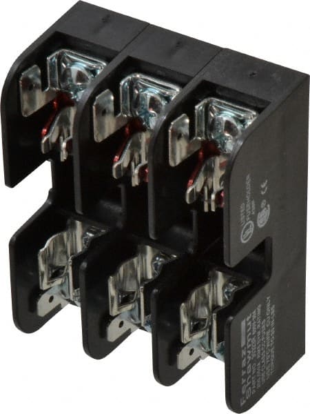 3 Pole, 10 to 14 AWG, 600 VAC/VDC, 30 Amp, DIN Rail Mount, Screw Mount Fuse Block MPN:30323R