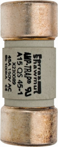 Cylindrical Fast-Acting Fuse: 45 A, 50.8 mm OAL, 20.6 mm Dia MPN:A15QS45-1