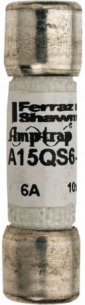 Cylindrical Fast-Acting Fuse: 6 A, 10.4 mm Dia MPN:A15QS6-2