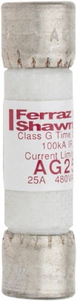 Cylindrical Time Delay Fuse: G, 25 A, 10.3 mm Dia MPN:AG25