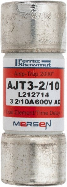 Cylindrical Time Delay Fuse: J, 3.2 A, 20.7 mm Dia MPN:AJT3-2/10