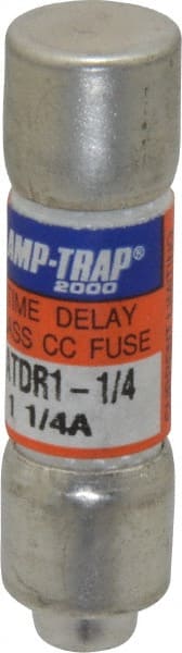 Cylindrical Time Delay Fuse: CC, 1.25 A, 10.4 mm Dia MPN:ATDR1-1/4