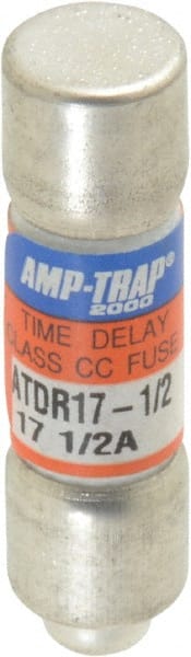 Cylindrical Time Delay Fuse: CC, 17.5 A, 10.4 mm Dia MPN:ATDR17-1/2