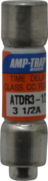 Cylindrical Time Delay Fuse: CC, 3.5 A, 10.4 mm Dia MPN:ATDR3-1/2