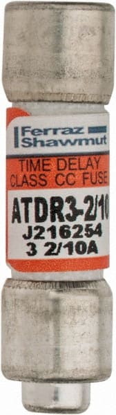 Cylindrical Time Delay Fuse: CC, 3.2 A, 10.4 mm Dia MPN:ATDR3-2/10