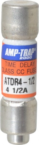 Cylindrical Time Delay Fuse: CC, 4.5 A, 10.4 mm Dia MPN:ATDR4-1/2