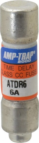 Cylindrical Time Delay Fuse: CC, 6 A, 10.4 mm Dia MPN:ATDR6