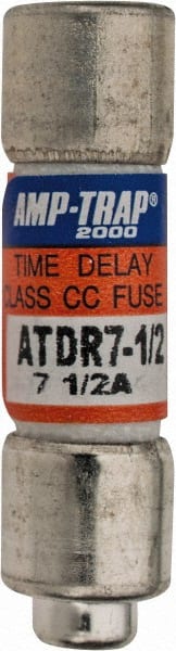 Cylindrical Time Delay Fuse: CC, 7.5 A, 10.4 mm Dia MPN:ATDR7-1/2