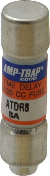 Cylindrical Time Delay Fuse: CC, 8 A, 10.4 mm Dia MPN:ATDR8