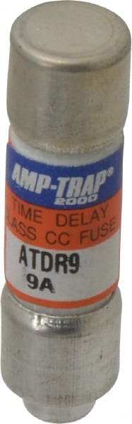 Cylindrical Time Delay Fuse: CC, 9 A, 10.4 mm Dia MPN:ATDR9