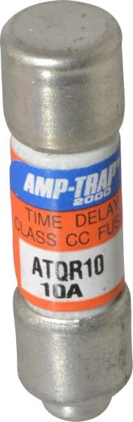 Cylindrical Time Delay Fuse: CC, 10 A, 10.4 mm Dia MPN:ATQR10