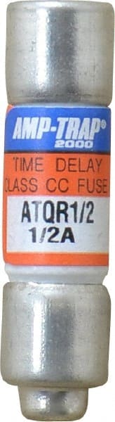 Cylindrical Time Delay Fuse: CC, 0.5 A, 10.4 mm Dia MPN:ATQR1/2