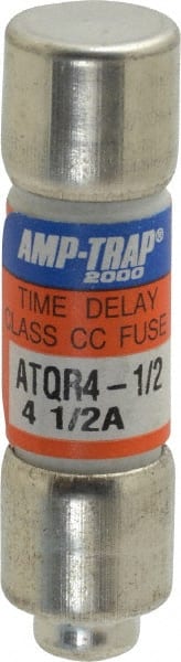 Cylindrical Time Delay Fuse: CC, 4.5 A, 10.4 mm Dia MPN:ATQR4-1/2