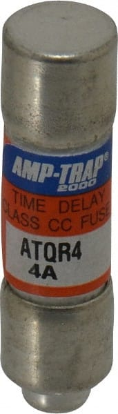 Cylindrical Time Delay Fuse: CC, 4 A, 10.4 mm Dia MPN:ATQR4