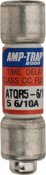 Cylindrical Time Delay Fuse: CC, 5.6 A, 10.4 mm Dia MPN:ATQR5-6/10