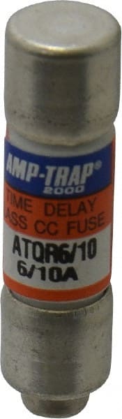 Cylindrical Time Delay Fuse: CC, 0.6 A, 10.4 mm Dia MPN:ATQR6/10