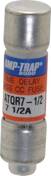 Cylindrical Time Delay Fuse: CC, 7.5 A, 10.4 mm Dia MPN:ATQR7-1/2